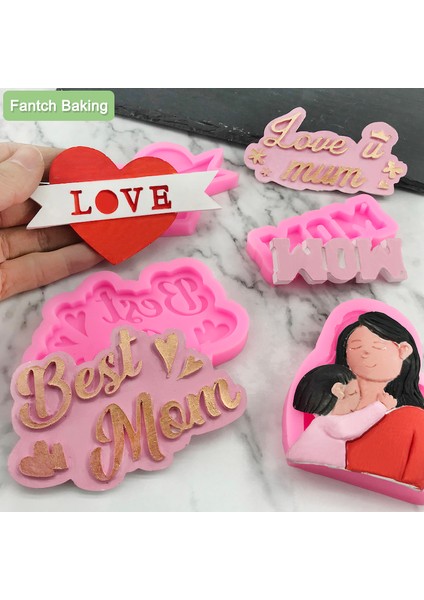 5048 Yumuşak Silikon Kalıp Aile Sevgisi Pasta Dekorasyonu Baba Anne Hediye Fondan Çikolata Kendin Yap Mutfak Pişirme Fudge Aleti Reçine Sanat Kolye (Yurt Dışından) fiyatları
