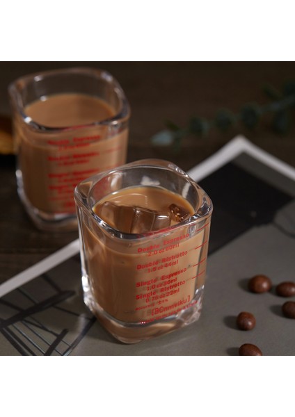 60ML 1 Adet Siyah Terazi 60ML Espresso Kahve Ölçüm Cam Kupa, Ons Bardak Ölçekli Kavurma Ölçüm Fincan Çift Dozajlı Kare Kahve Kupa ile Kalınlaşmış (Yurt Dışından) modelleri