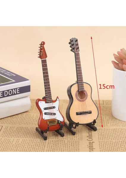 A 1:12 1:6 Bebek Evi Minyatür Müzik Elektro Gitar Ahşap Çocuk Oyuncakları Dekor Ev Enstrüman Modeli Aksesuarları (Yurt Dışından) fiyatları