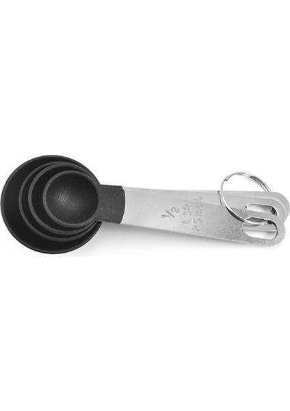 Siyah 2 4 Parça Paslanmaz Çelik Pp Ölçüm Kaşıkları Seti Çok Amaçlı Kaşıklar Ölçekli Ölçüm Kabı Pişirme Pişirme Araçlarımutfak (Yurt Dışından)