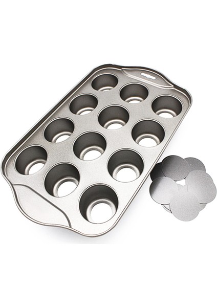 Gösterildiği Gibi 12 Izgara Mini Pişirme Kek Tepsisi Cheesecake Fincan Yapışmaz Cupcake Tava Kalıpları Para Hornear Dekorasyon Araçları (Yurt Dışından) indirimleri