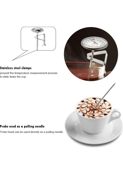 1 Takım Termometre Mutfak Için Taşınabilir Paslanmaz Çelik Prob Gıda Çay Su Et Süt Kahve Köpük Barbekü Sıcaklık Test Cihazı (Yurt Dışından) fırsatları