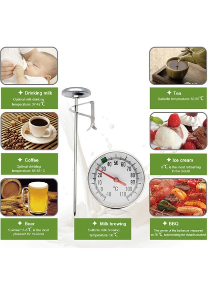 1 Takım Termometre Mutfak Için Taşınabilir Paslanmaz Çelik Prob Gıda Çay Su Et Süt Kahve Köpük Barbekü Sıcaklık Test Cihazı (Yurt Dışından) indirimleri