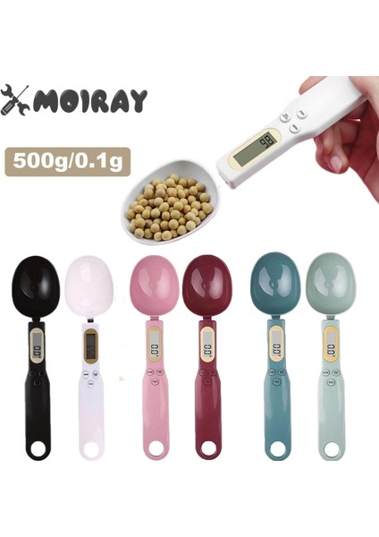 Siyah Ağırlık Ölçüm Kaşığı LCD Dijital Mutfak Terazisi 500G 0.1g Ölçme Yemek Kaşığı Ölçeği Süt Kahve Ölçeği Için Mini Mutfak Aleti (Yurt Dışından)