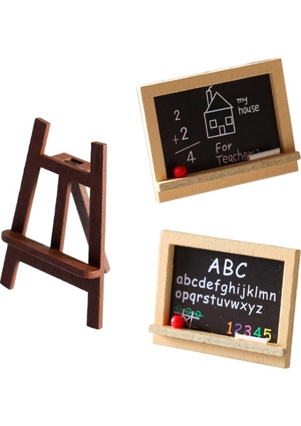 Abc Yazı Tahtası 1:12 Ölçekli Minyatür Kara Tahta Modeli Küçük Yazı Tahtası Ahşap Boyama Şövale-Dollhouse Mobilya Mini Süsleme-Aksesuarları (Yurt Dışından) fiyatları