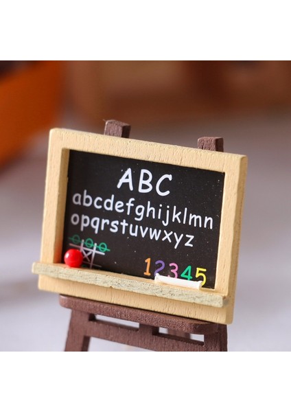 Abc Yazı Tahtası 1:12 Ölçekli Minyatür Kara Tahta Modeli Küçük Yazı Tahtası Ahşap Boyama Şövale-Dollhouse Mobilya Mini Süsleme-Aksesuarları (Yurt Dışından) indirimleri