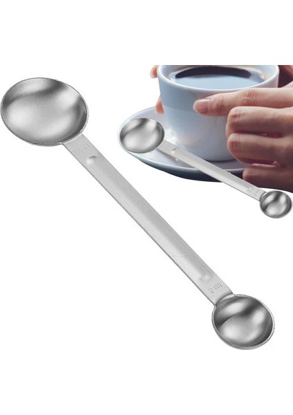 Gümüş Kahve Kaşıkları Paslanmaz Çelik Ölçüm Kaşıkları Çift Kafalı Kahve Sıkıştırma Aracı Barista Kahve Çekirdeği (Yurt Dışından) fiyatları