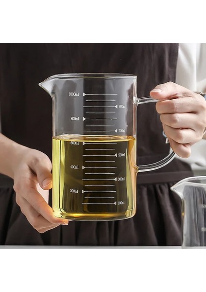 1000ML Ölçüm Bardağı Cam Kahve Süt Kupası Mezun Pasta Ölçüm Bardakları Sıvı Süt Sürahisi Ölçeği ile Pişirme Pişirme Mutfak Gereçleri (Yurt Dışından)