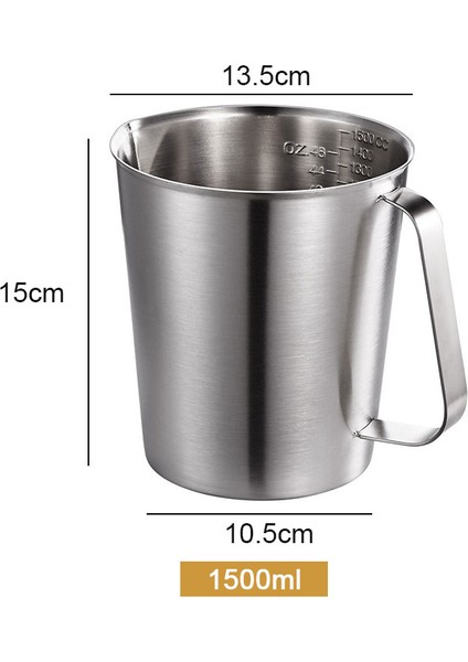 15 3 10 3cm 13 5cm 304 Kalın Paslanmaz Çelik Ölçüm Fincan Ölçeği Süt Çay Kupa Mutfak Pişirme Ölçüm Araçları (Yurt Dışından)