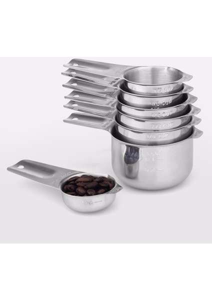 7 Adet Paslanmaz Çelik Ölçme Bardak Pişirme Kahve Çay Mutfak Ölçme Kaşığı Terazi Kepçe Seti Ölçme Aletleri Kolay Kavrama (Yurt Dışından) fiyatları
