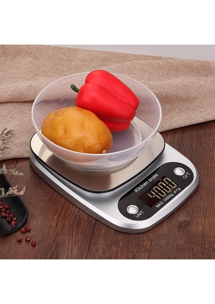Gümüş 3kg 0.1g Dijital Mutfak Terazisi 5KG/10KG Gıda Çok Fonksiyonlu Paslanmaz Çelik Denge LCD Ekran Gram Gram Ons Pişirme Pişirme Ölçme (Yurt Dışından) fiyatları