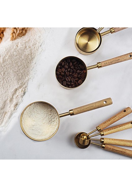 125 ml 1 Adet Altın Ölçüm Kapları Kaşıklar Paslanmaz Çelik Gıda Kahve Un Kepçesi Mutfak Ölçeği Pişirme Pişirme Aleti Mutfak Aletleri (Yurt Dışından)
