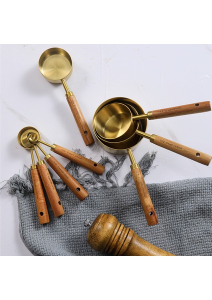 Ölçme Kaşığı Paslanmaz Çelik Ölçme Kabı, Ölçme Kaşığı, Akasya Ahşap Saplı, Mutfak Pişirme Aracı, Karıştırma Terazisi, Ölçme Kaşık Seti (Yurt Dışından) fiyatları