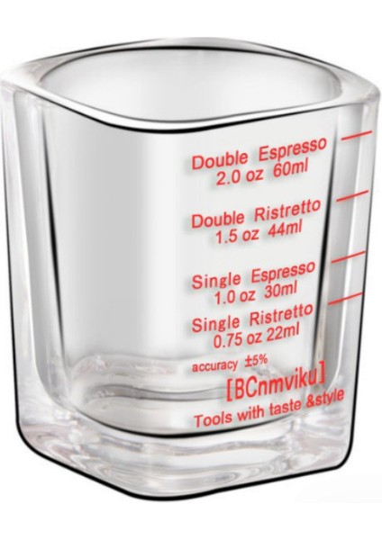 Kırmızı Ölçüm Kabı Cam 60ML Espresso Kahve Onskavurma Kare Pişirme Ölçüm Kabı Ölçekli Cam Ölçüm Kabı (Yurt Dışından)