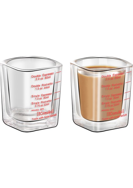 Kırmızı Ölçüm Kabı Cam 60ML Espresso Kahve Onskavurma Kare Pişirme Ölçüm Kabı Ölçekli Cam Ölçüm Kabı (Yurt Dışından) indirimleri