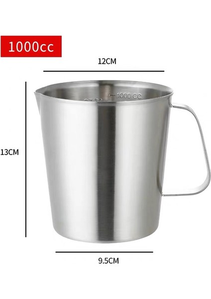Kapaksız 1000ML Ölçüm Kabı Mutfak Terazisi Bardak Hijyenik Paslanmaz Çelik SUS304 Pişirmehomebrew (Yurt Dışından)