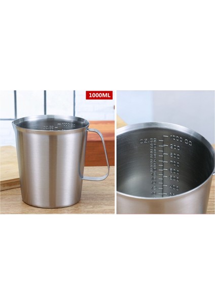 Kapaksız 1000ML Ölçüm Kabı Mutfak Terazisi Bardak Hijyenik Paslanmaz Çelik SUS304 Pişirmehomebrew (Yurt Dışından) fiyatları
