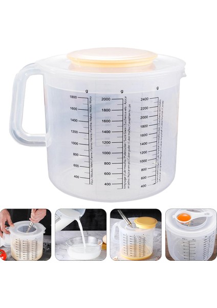 Beyaz Kapaklı Karıştırma Kasesi Espresso Bardağı Ölçme Potu Büyük Ölçekli Plastik Salata Pişirme Aracı (Yurt Dışından) modelleri