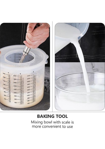 Beyaz Kapaklı Karıştırma Kasesi Espresso Bardağı Ölçme Potu Büyük Ölçekli Plastik Salata Pişirme Aracı (Yurt Dışından) fırsatları