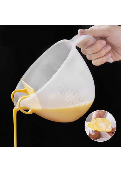 1000 ml Şeffaf Filtre Ölçme Kabı Ölçek Hattı ile Yumurta Çırpmak Pasta Yapımı Mutfak Süzgeçleri Büyük Kapasiteli (Yurt Dışından)