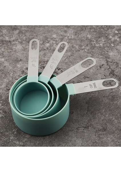 4 Adet Mavi Fincan 4 Adet Pişirme Araçları Mutfak Ölçüm Kaşığı Seti Paslanmaz Çelik Saplı Ölçüm Kabı Ölçekli Ölçüm Kaşığı Mutfak Alet (Yurt Dışından)