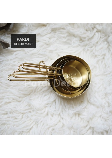 Altın Ölçüm Kaşığı Seti Paslanmaz Çelik Bardak Mutfak Ölçü Aletleri Pişirme Kahve Çay Kaşığı (Yurt Dışından) indirimleri