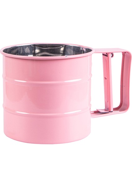 Gök Mavisi Paslanmaz Çelik Pembe/mavi Elek Fincan Tozu Un Pişirme Aracı Pudra Şekeri Örgü Elek Kevgir Krank Elek Ölçme Ölçeği ile (Yurt Dışından)