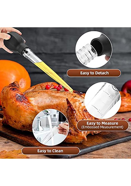 2 Adet 1 Takım Türkiye Baster Şırınga Büyük Gıda Sınıfı Temizleme Fırçası ile Barbekü Baster Şırınga Tüpü Pompası Mutfak Aracı (Yurt Dışından) modelleri