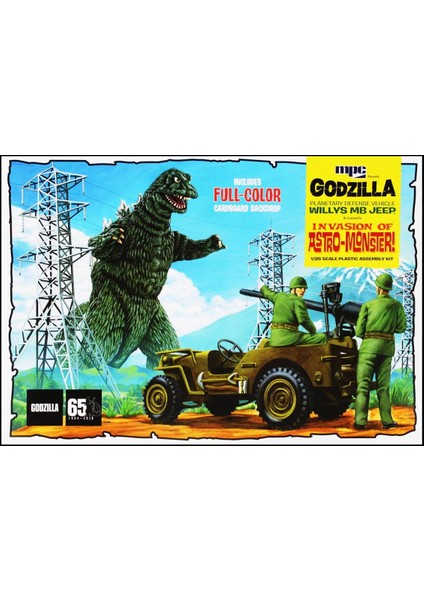 882 1/25 Godzilla Army Jeep Demonte Plastik Maketi