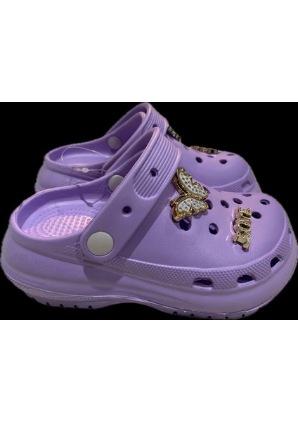 Kız Çocuk Taşlı Yüksek Taban Croks Terlik modelleri