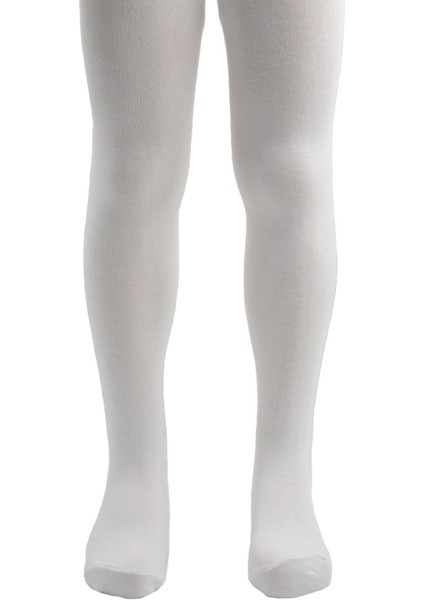 Kız Çoçuk Pamuklu Kilotlu Çorap Beyaz