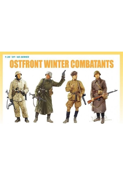 6652 1/35 Ölçek, Ostfront Kış Savaşçıları (1942-43) Asker Figürleri Plastik Model Kiti