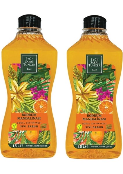 Bodrum Mandalinası Doğal Zeytinyağlı Sıvı Sabun 1500 ml x 2