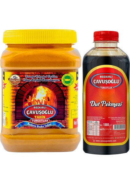 Çavuşoğlu Odun Ateşindekepeksiz Bozkır Tahini 930 gr + Dut Pekmezi 1 kg