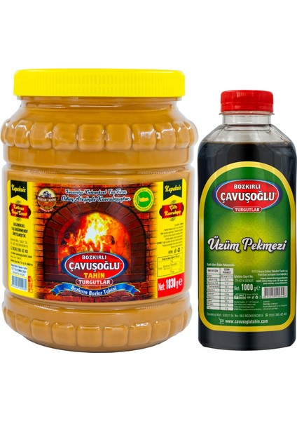 Çavuşoğlu Odun Ateşinde Bozkır Tahini 1830g + Üzüm Pekmezi 1000g