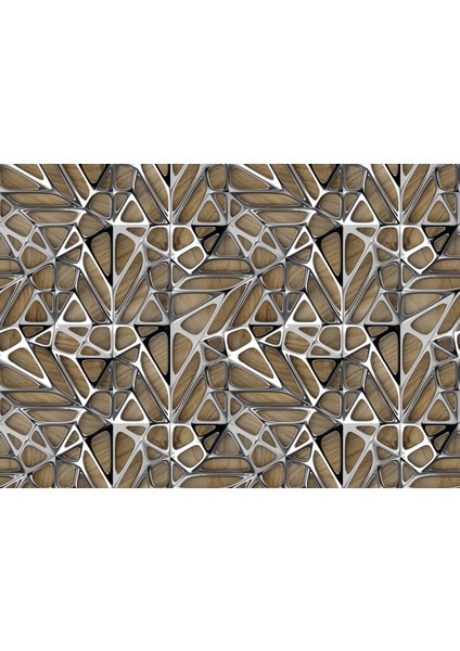 Geometrik Temalı Tek Parça Duvar Kağıdı