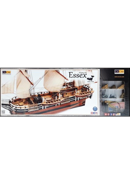 12006 1/60 Ölçek, Essex Yelkenli Tekne Ahşap Model Kiti