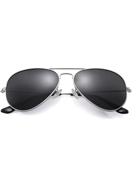 Tia Aviator Damla Model Metal Çerçeveli Gümüş-Siyah Erkek Güneş Gözlüğü
