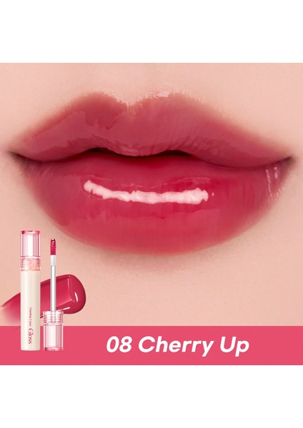 Rom&nd Glasting Color Gloss 08 Cherry Up/ Dudaklara Canlı Parlaklık Veren Uzun Süre Kalıcı Tint