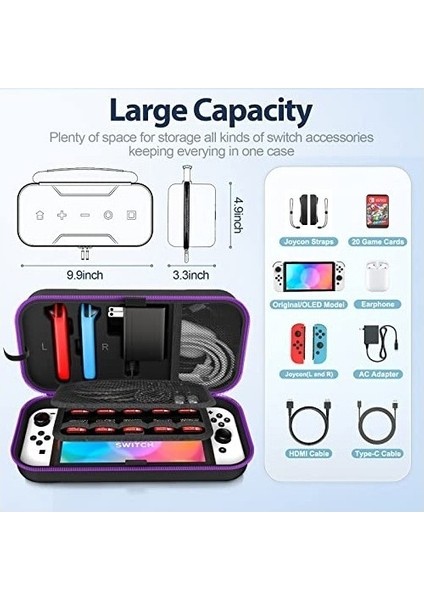 Switch OLED Uyumlu Adaptör Için Batching Çantası - Kırmızı (Yurt Dışından)