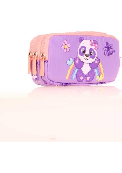 Kids 3 Bölmeli Kalem Çantası Toys Panda Lila L8154 fiyatları