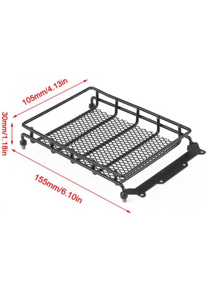 Metal 155X105MM Bagaj Taşıyıcı Portbagaj Eksenel SCX10 Traxxas Trx4 RC4WD D90 Tamiya CC01 1/10 Rc Paletli Araba (Yurt Dışından)