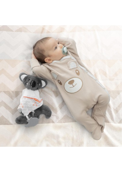 Hero Uzun Kollu Nakışlı Bebek Tulumu Teddy(Organik)