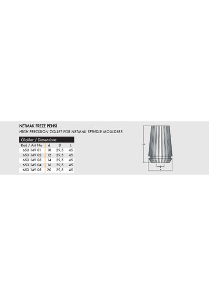 Freze Makinası Pensi 6 mm