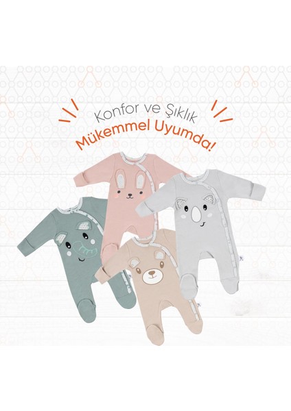Hero Uzun Kollu Nakışlı Bebek Tulumu Bunny