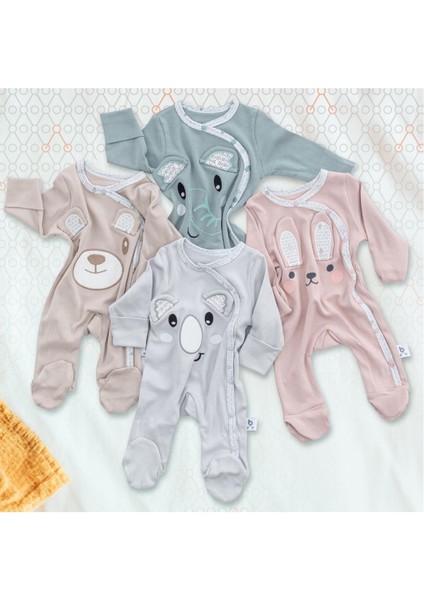 Hero Uzun Kollu Nakışlı Bebek Tulumu Bunny