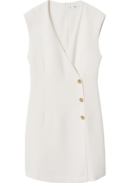 Düğmeli Sarılı Elbise