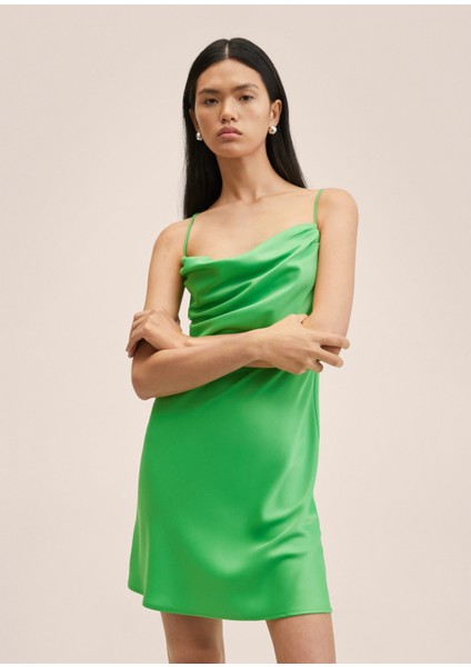 Drape Yaka Elbise