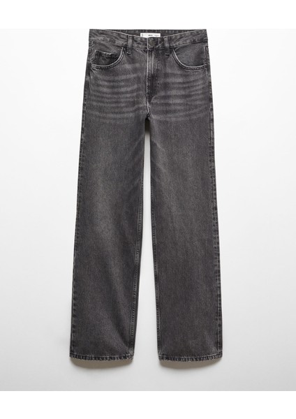 Orta Bel Mid-Rise Düz Paça Jean