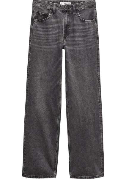 Orta Bel Mid-Rise Düz Paça Jean